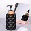 Rhombus Glass Soap, Shampoo & Lotion Dispenser Bottle - Press-Type Refillable
