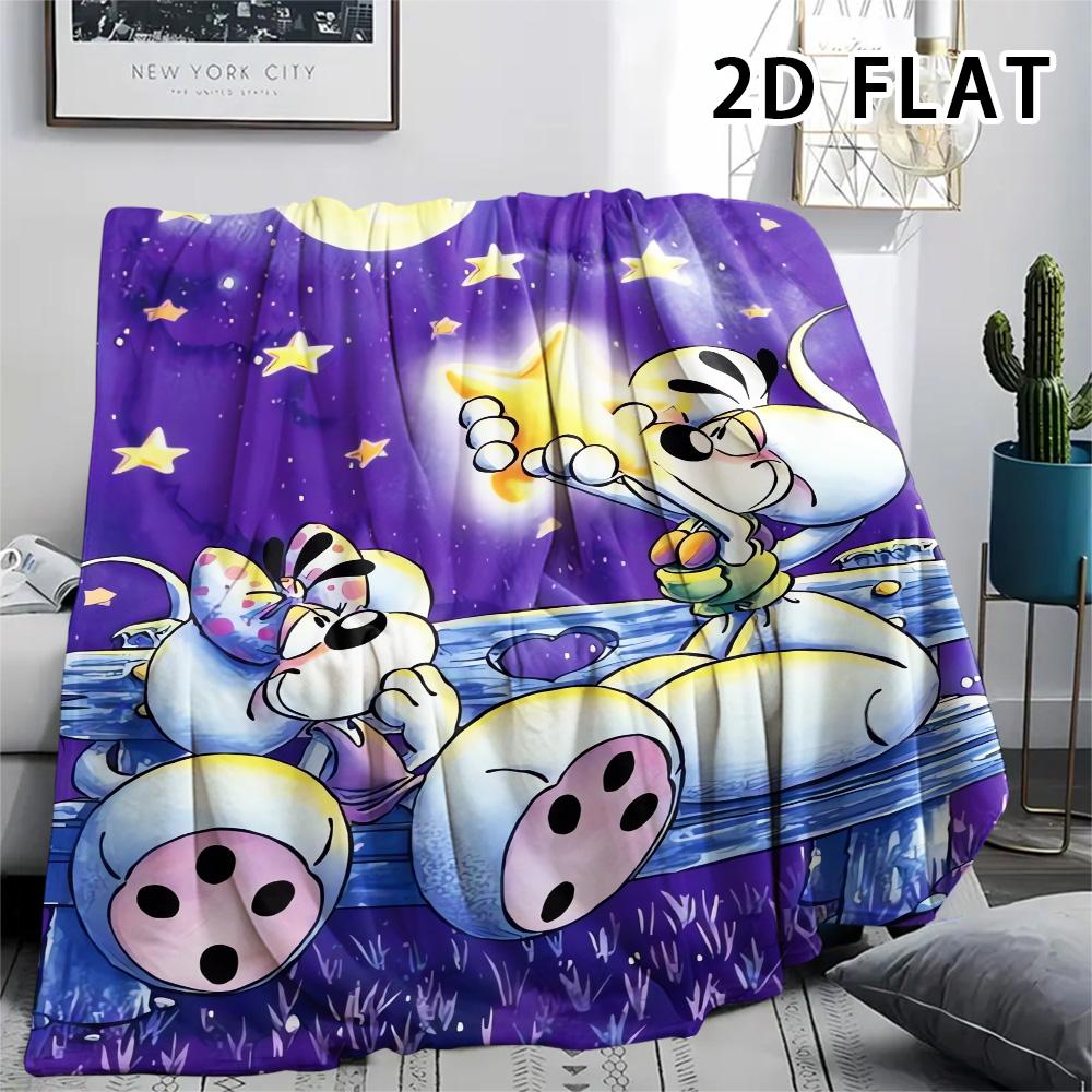 1Pc Diddl Print Flannel Blanket, High Quality Comfortable for All Seasons, Home Decor, Warmth and Comfort, Perfect for Christmas Gifts