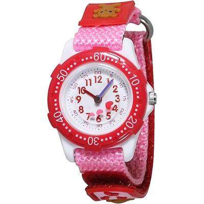 CREPHA Kids Animal Lightweight for Girls Ages Nylon Pink Watch, Design, Analog, Waterproof, (13.5g), 3-12, Strap,