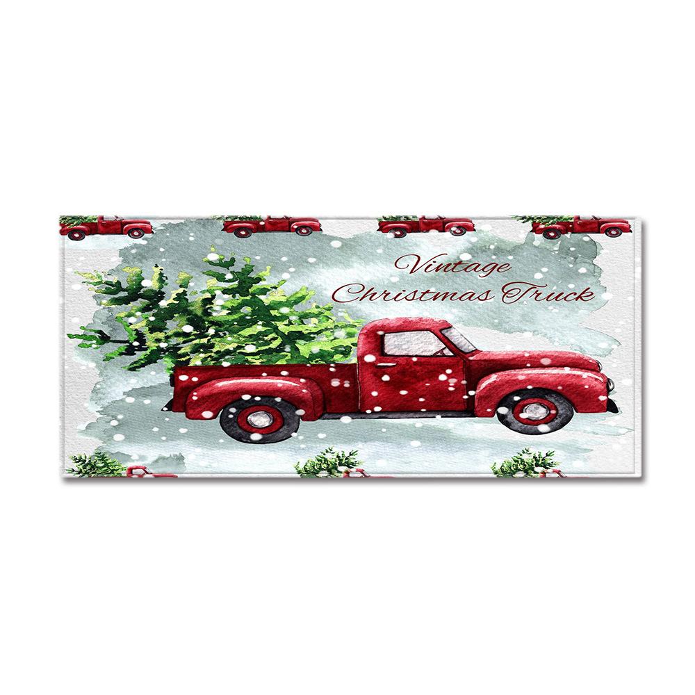 Christmas Household Bathroom Absorbent Non-Slip Mat Living Room Kitchen Sand Carpet Doormat Long Floor Mat