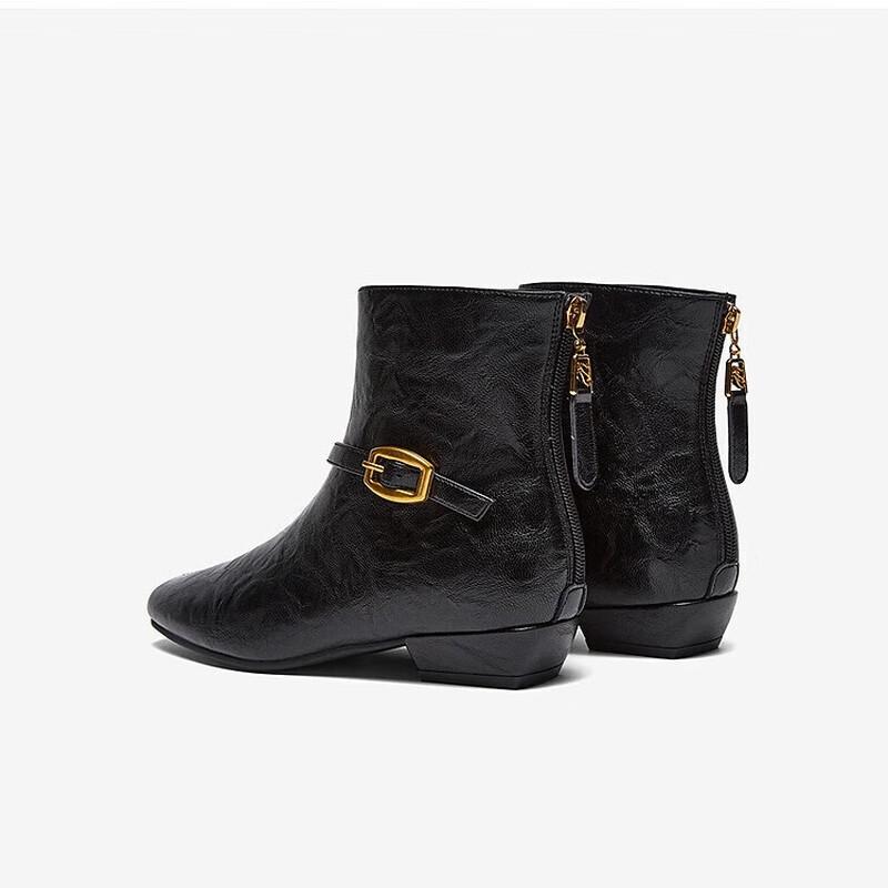 BASTO Damen Knöchelhohe Stiefel mit eckiger Spitze und klobigem Absatz