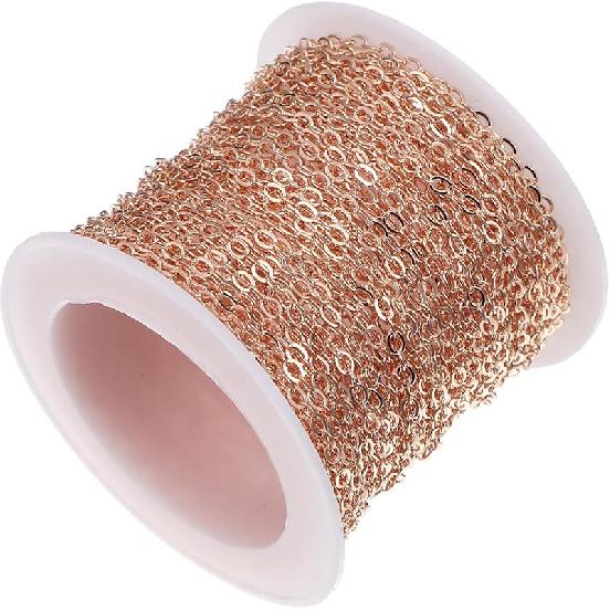 TEHAUX 1 Roll DIY Copper Chain Chains for Jewelry Making Earrings Anklets Connector Extender Copper Necklace Charm Holder for Necklace Jewelry