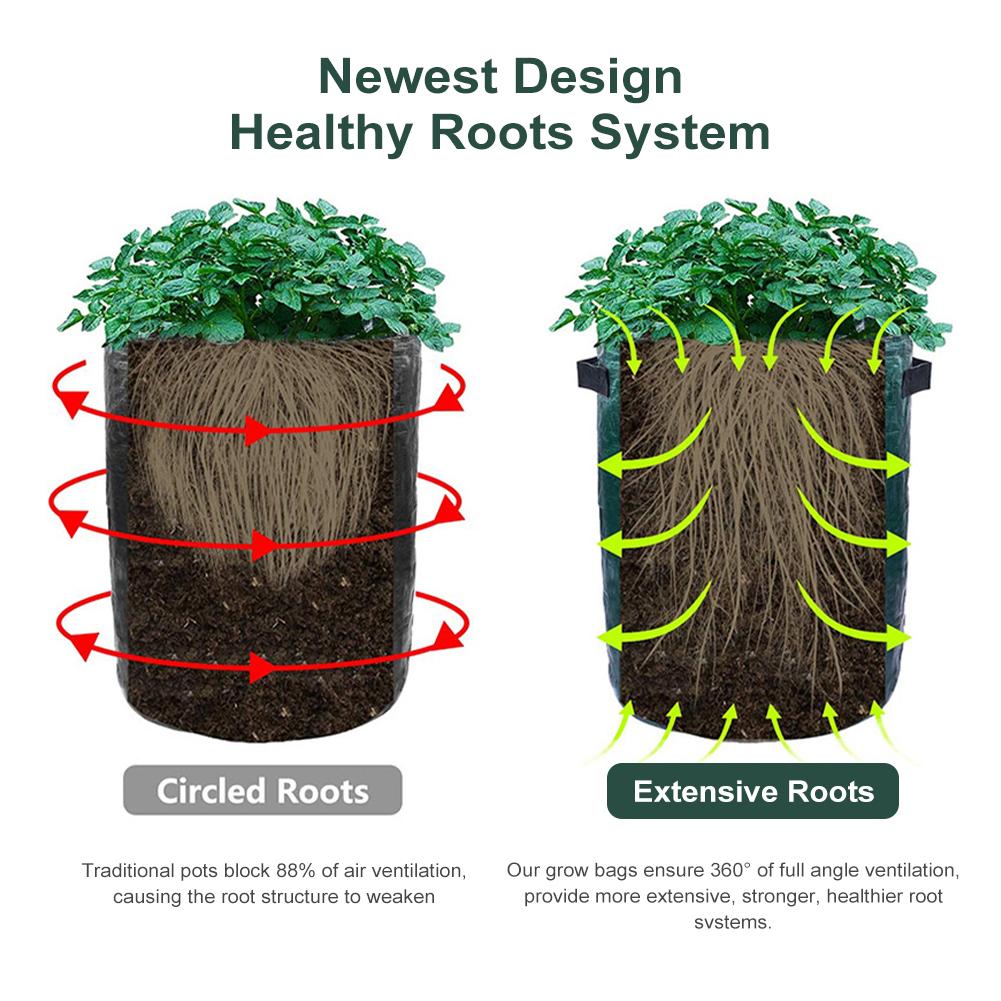 New Thickened Potato Grow Bag PE Vegetable Grow Bags Home Garden Supplies Vegetable Onion Plant Bag Outdoor Garden Pots