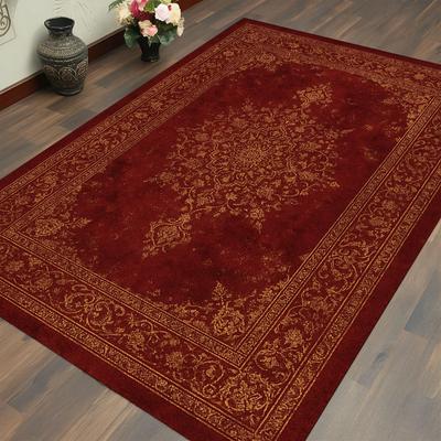 Burgunderrot Orientteppich Traditioneller Persisch Inspirierter Teppich Klassischer Rechteckiger Bereich Wohnzimmer Elegant Vintage Heimdekor