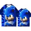 Animated Sonic The Hedgehog 3D Printed Sonic Boy Peripheral Fast Drying Breathable Comfortable Short Sleeve Child T-shirt
