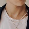 [Ost] Pearl Point 3mm Silver Bead Necklace Otn222908Pwi
