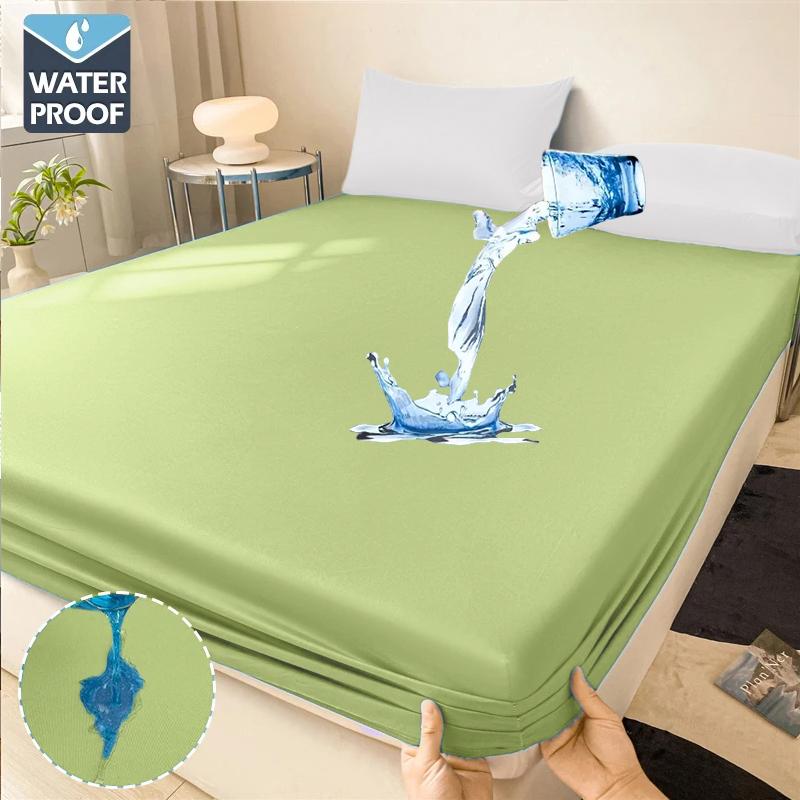 Waterproof Fitted Sheet Suitable for children and elderly Incontinence Bed Sheet Solid Color Simple Dustproof Bedding Soft and Comfortable