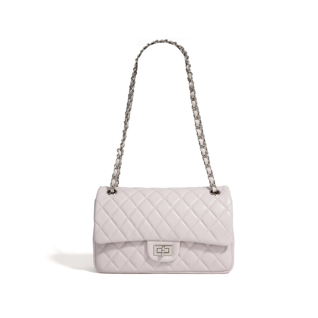 Classic Cowhide CF25.5 Cowhide Lock And Chain Bag High-end Sense Multi-compartment Single-shoulder Bag Bottom-through Design Multi-compartment