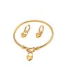 Titanium Steel Bracelet - Horse Hoof Heart-shaped Lock Bracelet for Girls, 8K Genuine Gold Electroplated Open-ended Bracelet