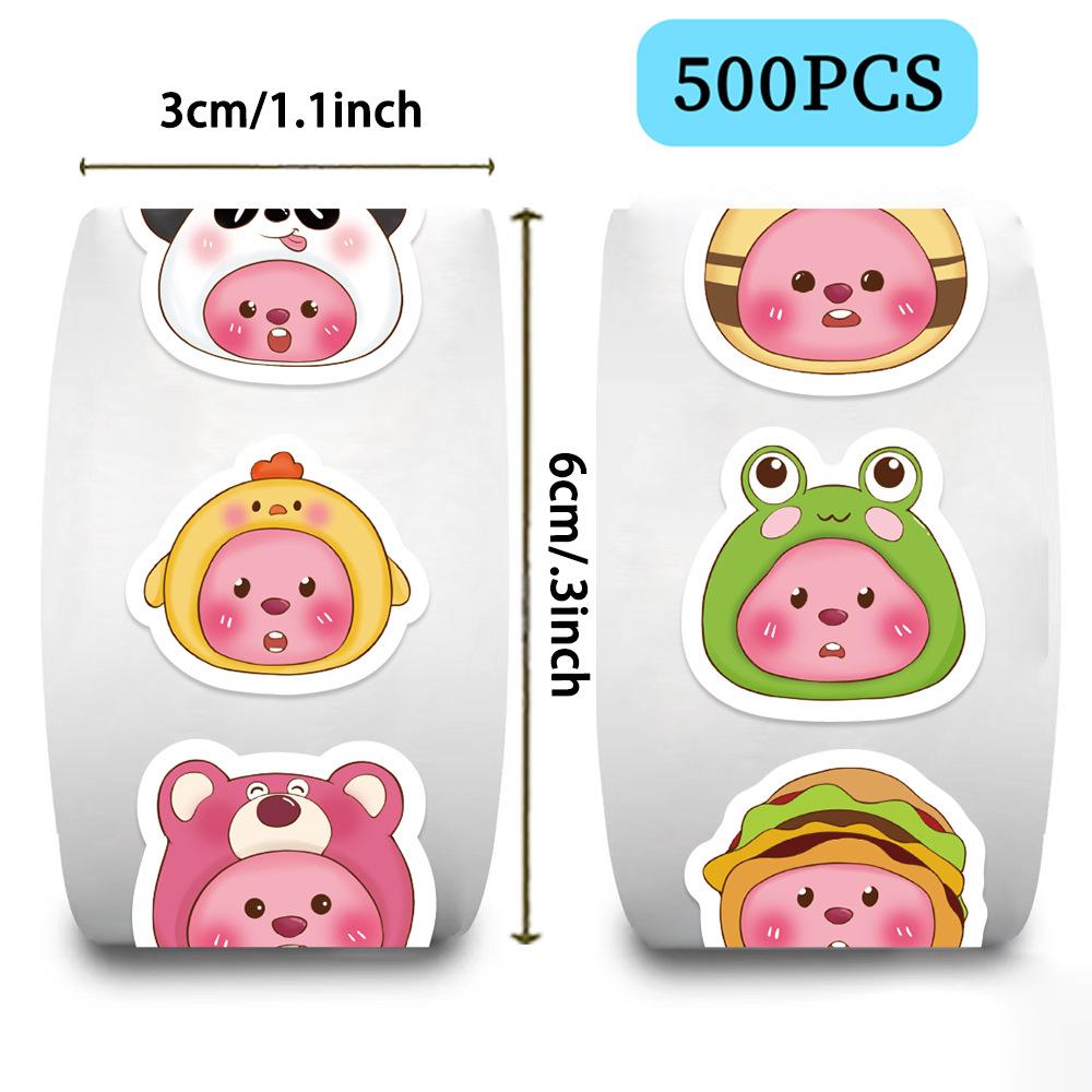500 Sheets/roll Roll Sticker Hot-selling Tape Ruby Head Cover Sticker Handbook Material Decorative Envelope Seal Sticker