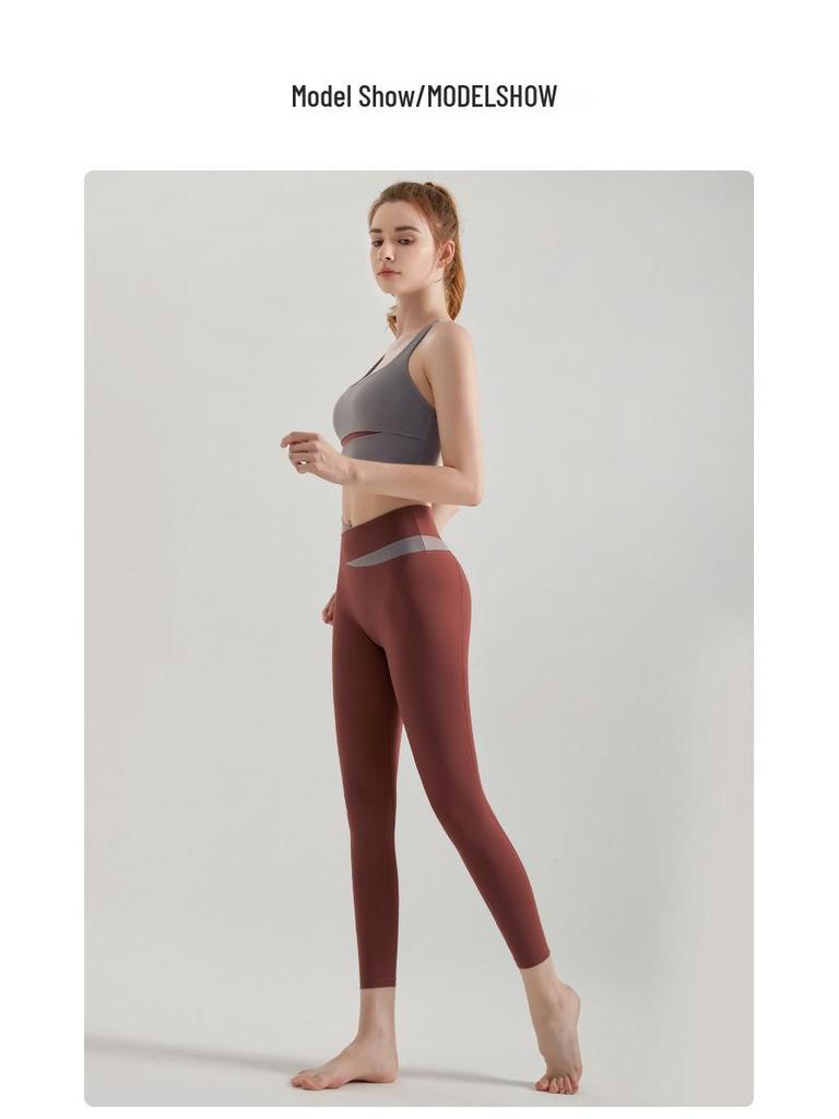 High-Impact Women's Color-block Yoga Set: Shockproof Sports Bra & Vest