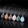 Water Drop Shaped Necklace Pendant Necklace Crystal Stone Jewelry Crystal Stone Material Necklace Jewelry Gift for Women