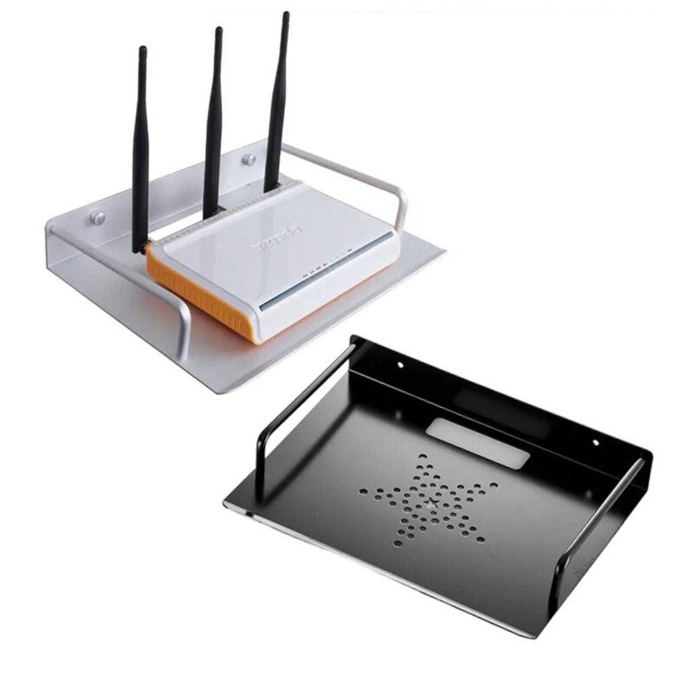 Black/Silver TV Set Top Box Support Rack Single-Layer Storage Shelf Bracket Router Stand  Mini Pc