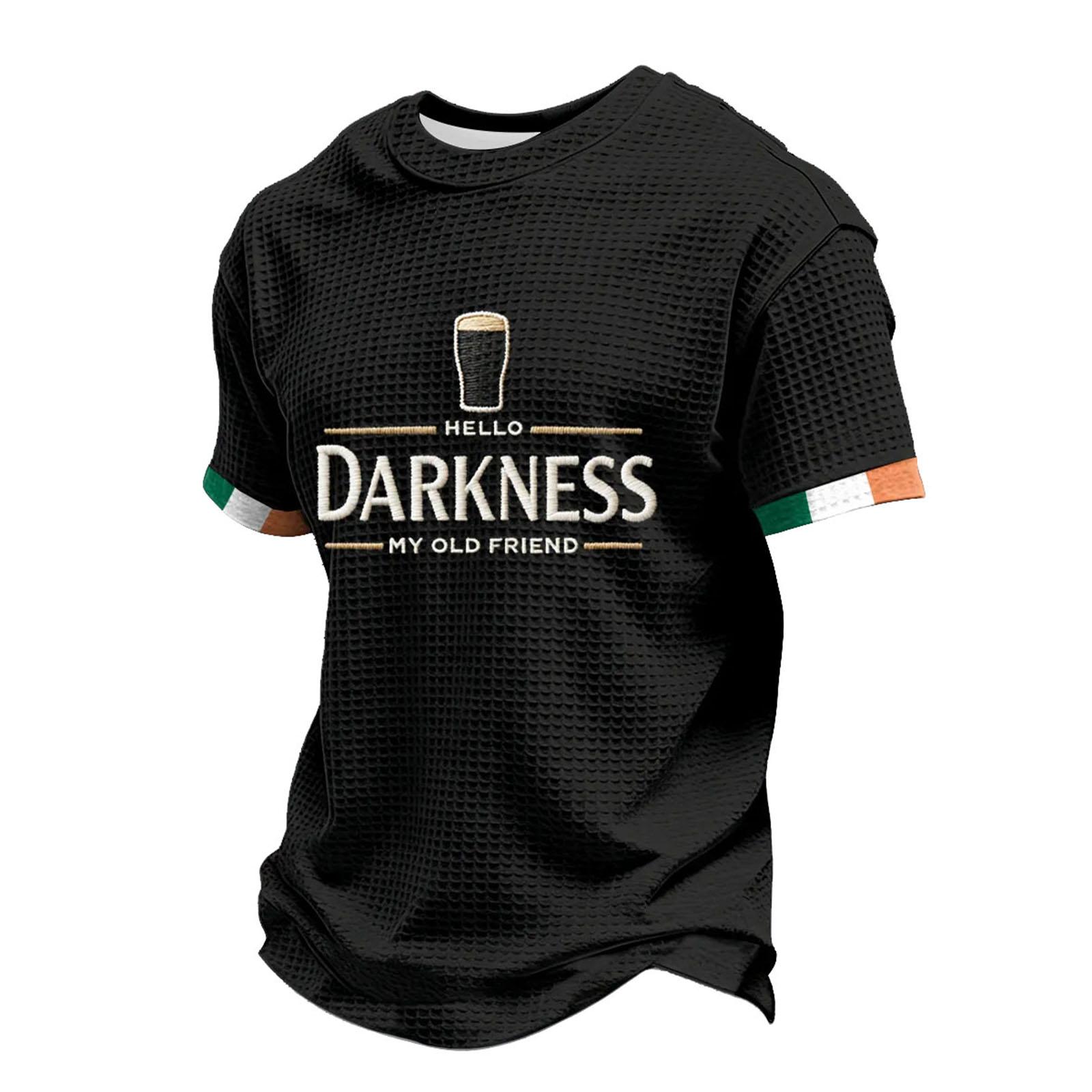 

Men s Casual Round Neck Short Sleeve T-Shirt L чёрный