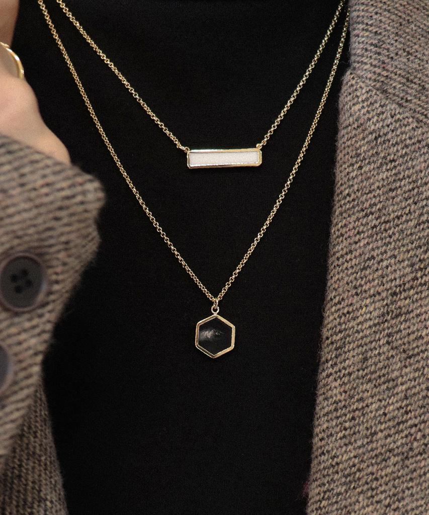 Rita Monica Formica Layered Necklace Hexagon