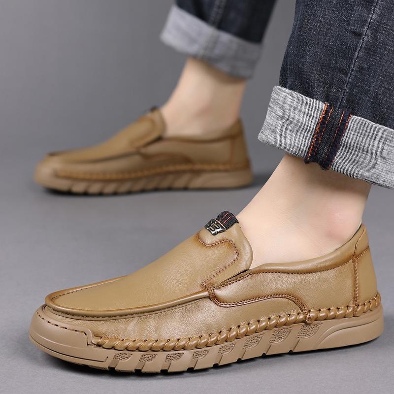 Fashionspring Autumn British Leather Loafers for Men Designer Soft-soled Casual Men's Board Shoes Outdoor Leather Driviing Shoe Male