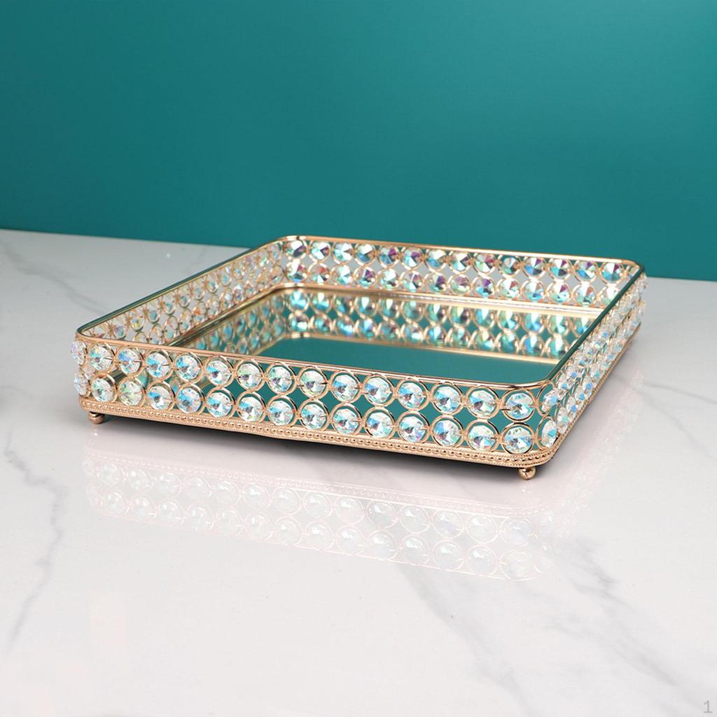 Dekorative Spiegel Tablett Eitelkeit Schmuck Organizer Schimmernde Nicht Slip Serving Parfüm für
