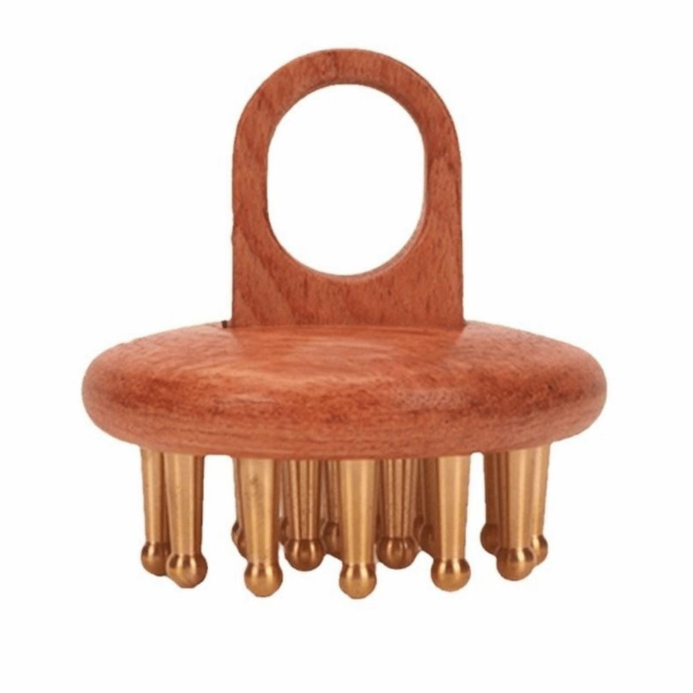 

19 Teeth Brass Meridian Comb Natural Material Guasha Scalp Tool Head Relaxation Massager Comb