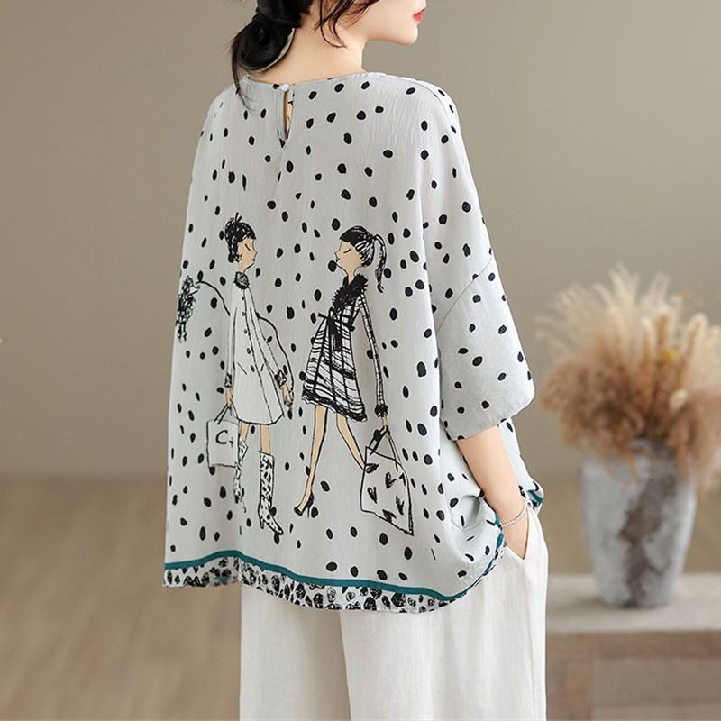 Short Sleeve Oversized Cotton Vintage Casual Loose T Shirt Tops Women Summer T-shirt