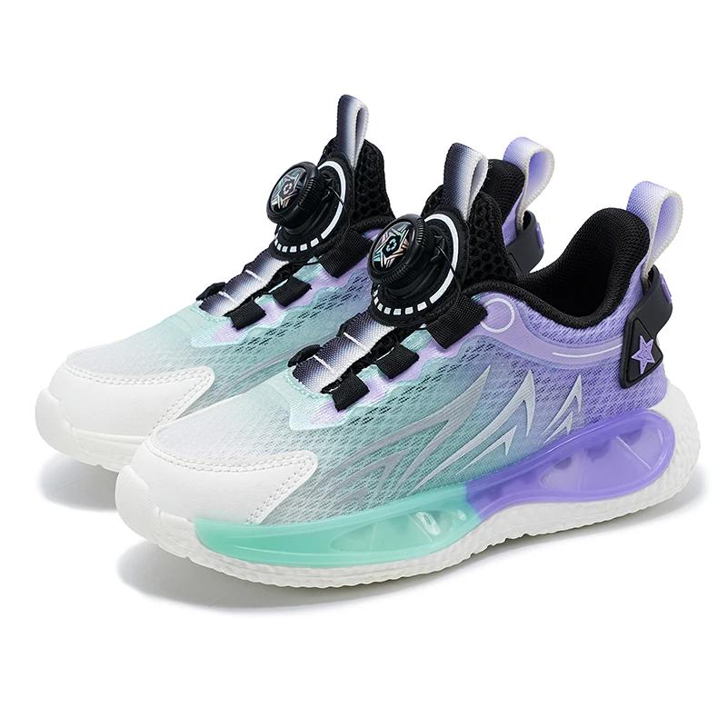 

Hot Selling Lightweight Childrens Sports Shoes Summer Breathable Fashionable Casual Shoes Soft and Stable Elastic Running Shoes 39 фиолетовый