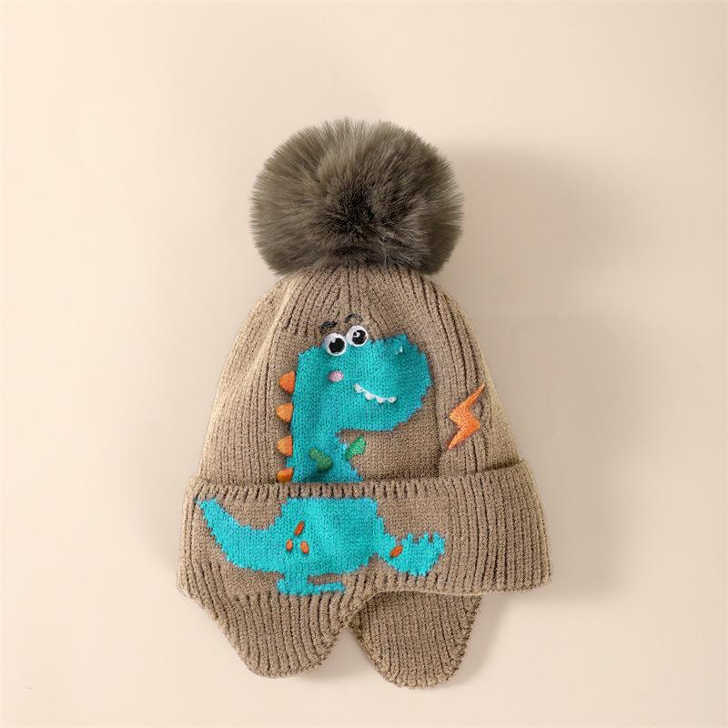 Jacquard tree ear protection hat Winter ear protection hat Middle children's wool hat Windproof knitted children's knitted hat