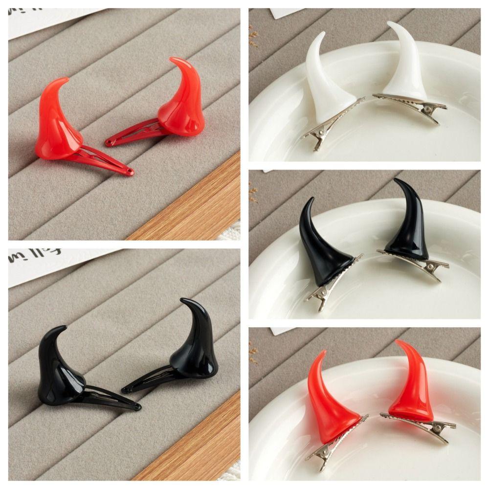 Dress Up Halloween Headwear Barrettes Cosplay Costume Hairpin Devil Horns Hair Clip  Party Props