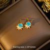 Japanese Korean New Stainless Steel Gold Plated Zircon Necklace Earrings Ring Set High-end Fashion Woolen Chain Women's Jewelry