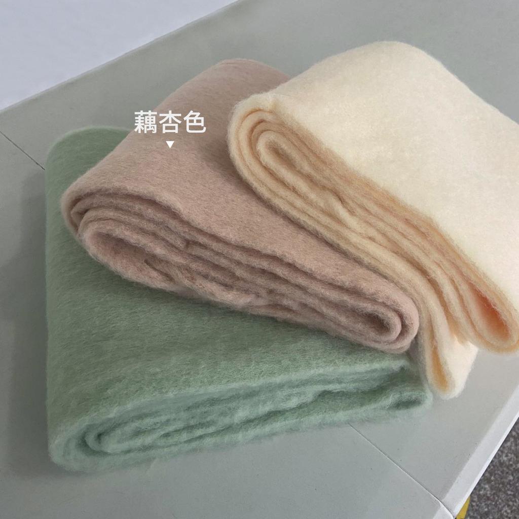 Wool scarf women's new autumn and winter solid color soft waxy mohair scarf scarf neck thickened warm shawl