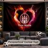 Wall Hanging Tapestry Custom NameFC St. Pauli Pattern Personalized Printed Fabric Wall Decor