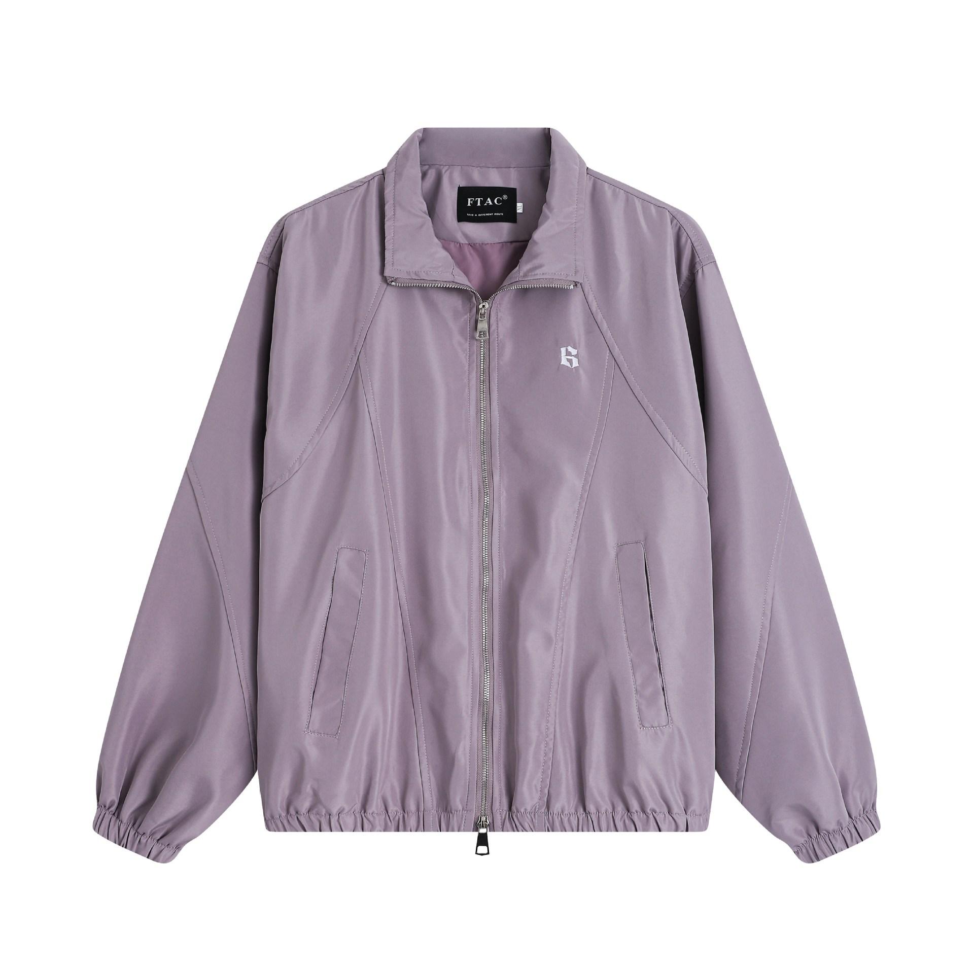 

Casual jacket men s spring and autumn new American retro stand-up collar simple couple versatile jacket men s top 2XL (recommended 155-82.5 kg) фиолетовый