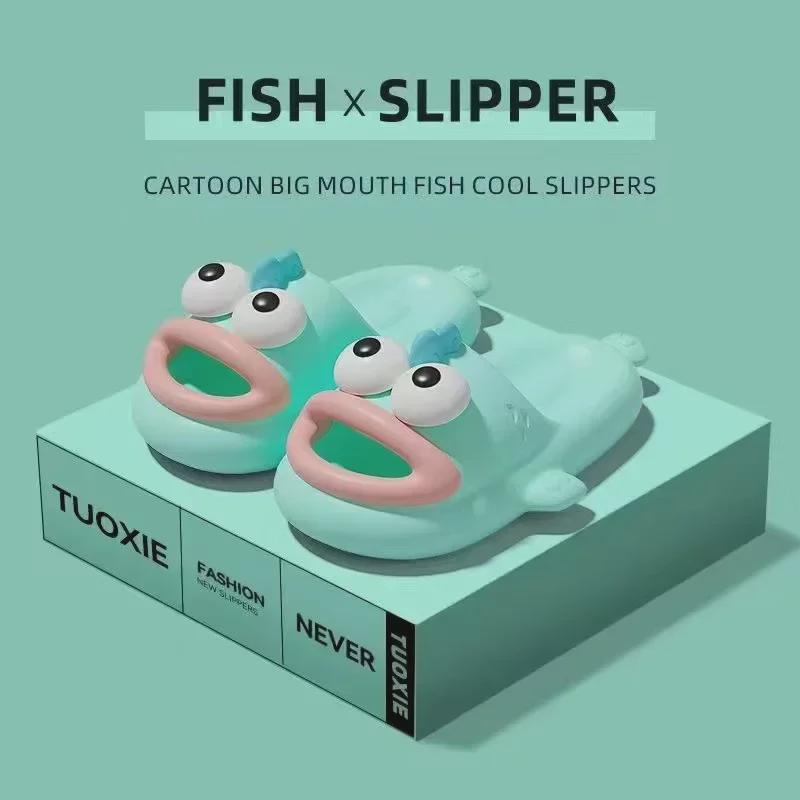 

«Необычные летние тапочки-рыбки для женщин — игривые нескользящие домашние сандалии»