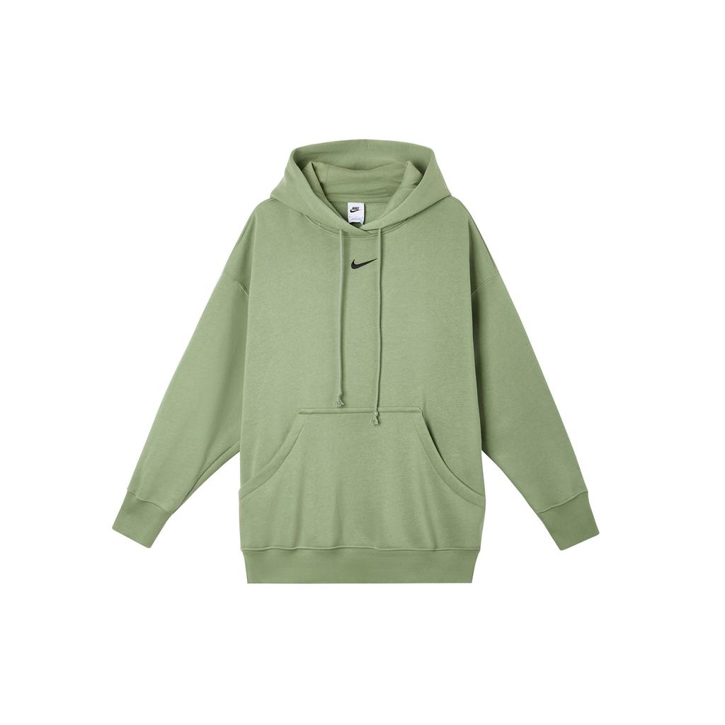 Nike Sportswear Phoenix Fleece Embroidered Solid Color Loose Drawstring Hoodie Women Hoodie Green DQ5860-386