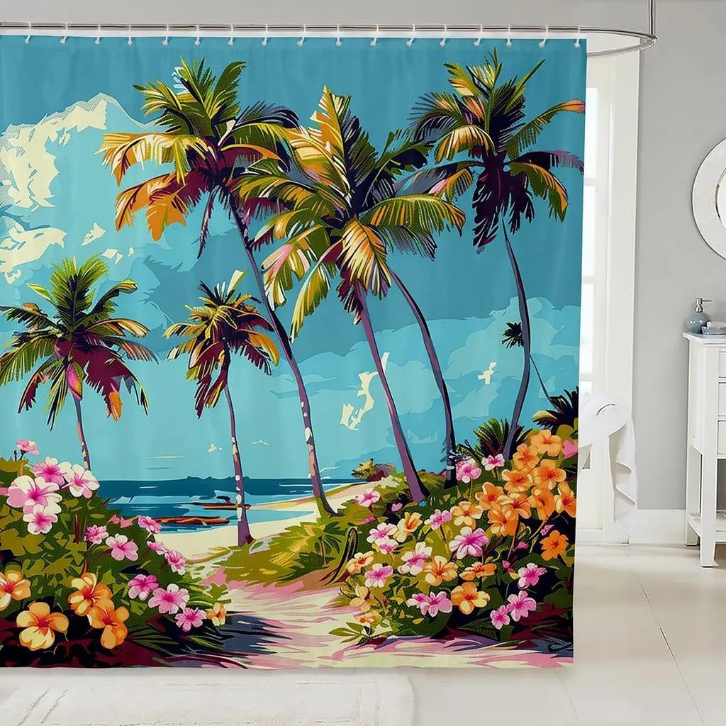 Cartoon Funny Animal Bath Curtain Brave Cat Riding Shark Shower Curtain Kids Boys Girls Ocean Wave Japanese Style Decor Whale