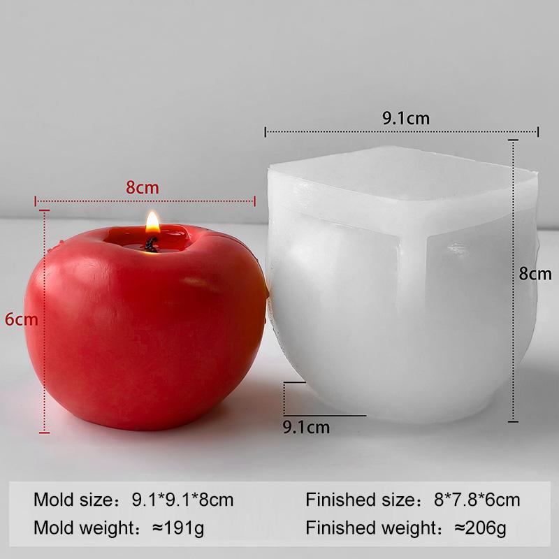 3D Форма для силиконовой свечи «Рождественское яблоко» Ручная работа Аромагипс Смола Форма для украшений Яблоко Рождественская форма для изготовления свечей