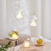 6/12Pcs Ball Hanging Glass Vases with LED Candle Terrarium Hanging Tealight Holder for Wedding Home Party Tree Decoration