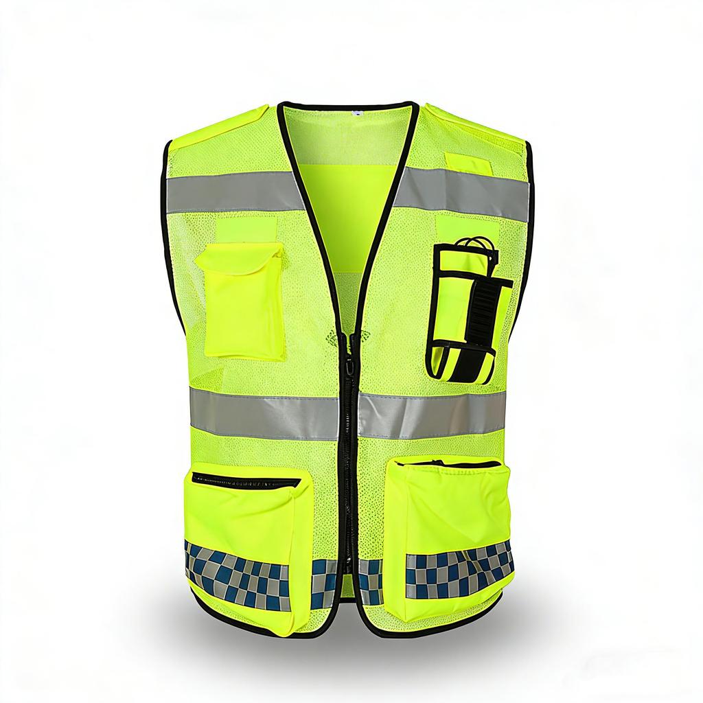 Multi-pocket Reflective Safety Vest for Construction & Security