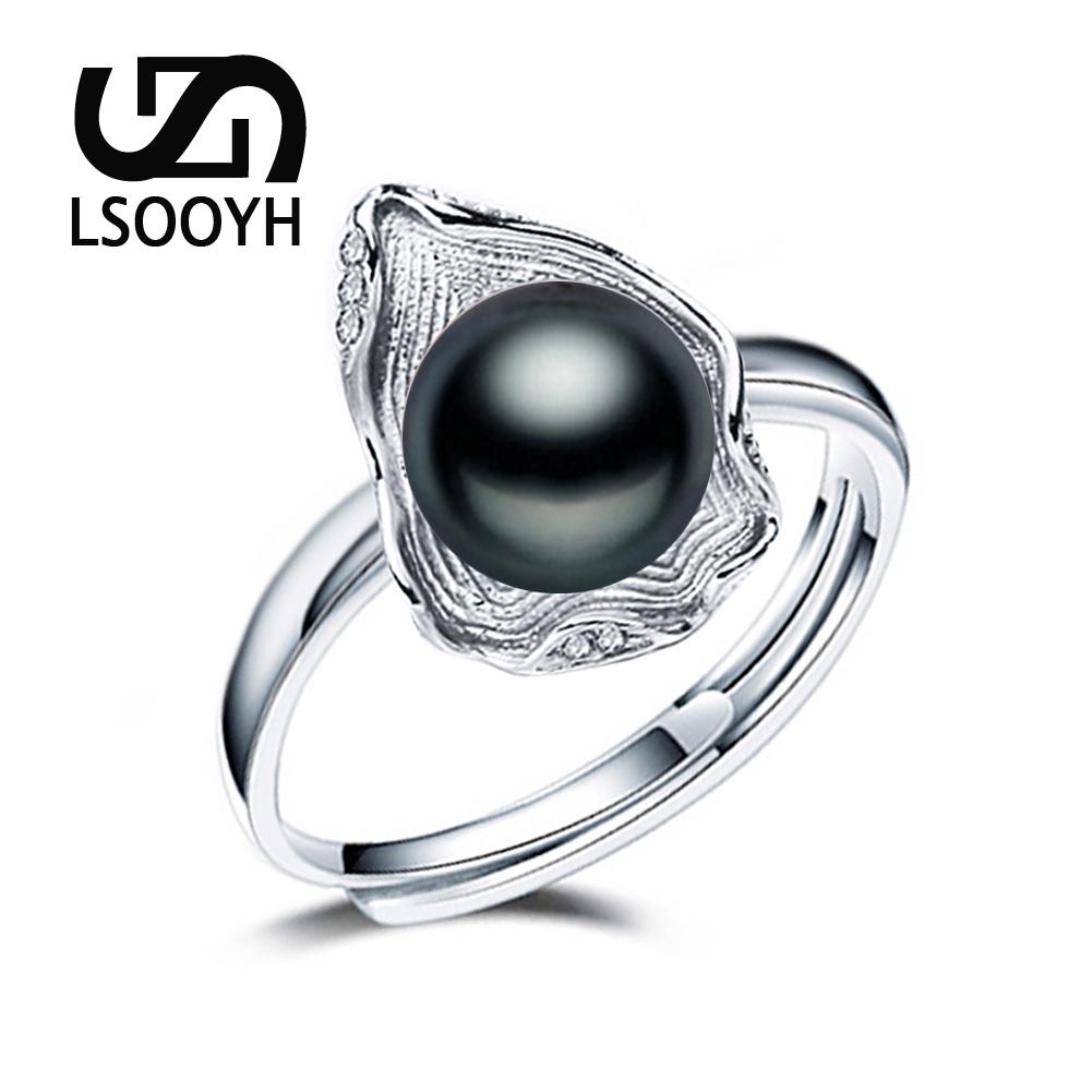 

LSOOYH Женское кольцо с жемчугом чёрный