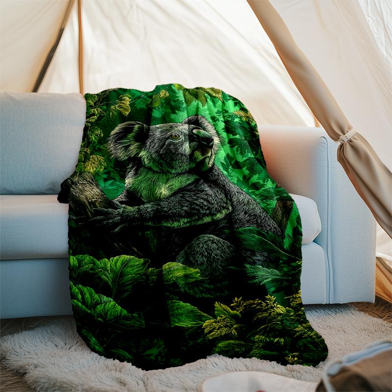 Koala Tree blanket Personalized Name Flannel Blanket Soft Cozy Plush Throw for Sofa Bed Lightweight Home Décor