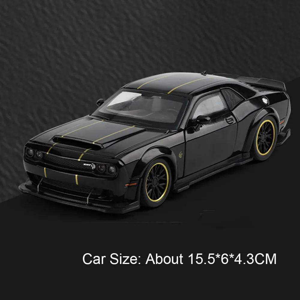 1:32 Lader Challenger Srt Hellcat Auto Speelgoedmodel Pull Back Geluid Licht Sportauto's Metalen Diecast Modellen Voor Kinderen's Edutainment