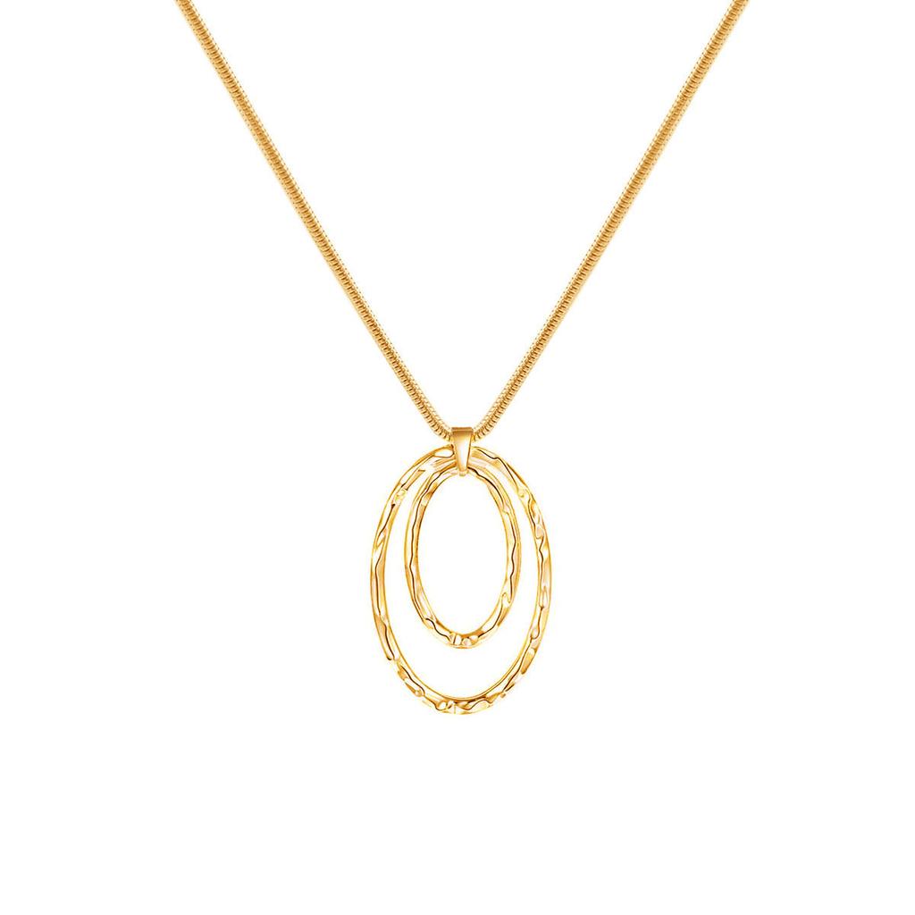 Nuovi accessori europei e americani, catenina per clavicola hipster, collana esagerata rétro a cerchio grande non scolorisce