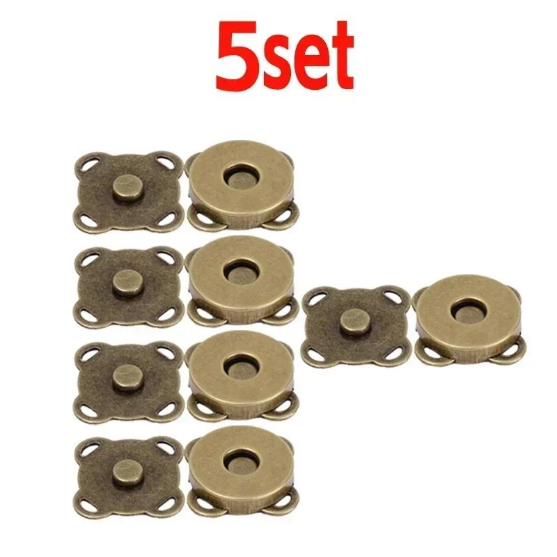 1/10Sets Magnetic Snap Button Metal Invisible Sew on Button Lock Clasps Fasteners for Purse Bags Clothes Craft DIY Accessories