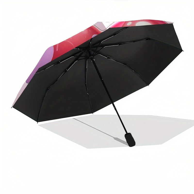 Stitch,Lilo Fully Automatic Themed Umbrella - 8 Ribs Durable Iron Frame, Tri-fold Compact Design, Perfect As a Gift, Travel Umbrella, Unisex