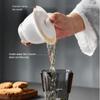 Sheep Fat JadeWhite Porcelain Gaiwan Filtered Tea Bowl Anti Scalding Design ChineseGongfu Tea Set Handmade Ceramic Tea Ware Gift