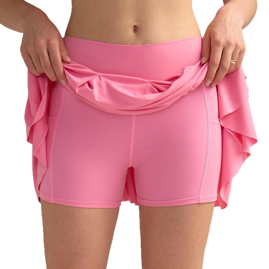 High Waist Pleated Tennis Skirt with Pockets - Elastic, Anti-Exposure Yoga Fitness Skort