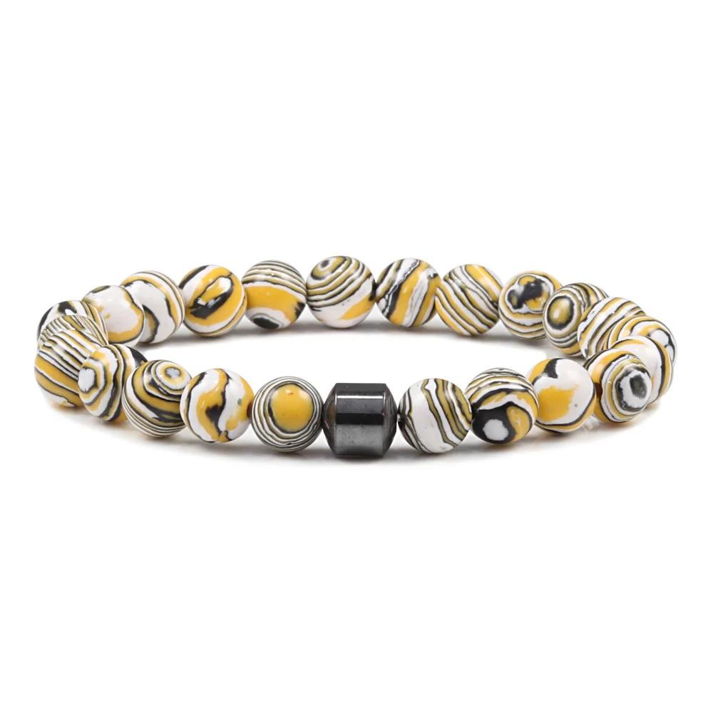 Malachiet Kralen Armband Cilinder Natuursteen Armbanden Hoge Kwaliteit Energie Armband Klassieke Strand Sieraden Pulsera