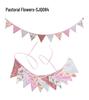 Pink Pastoral Floral Cotton Bunting: Children's Party or Wedding Decoration Hanging Flag