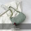 Vintage Women Handbags Corduroy Underarm Bag Casual Women Shoulder Bags Solid Color Zipper Female Handbag Clutch