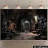 A two-dimensional floor map of a medieval dungeon background cloth suitable for Halloween party decorationzyc