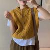 Loose Fit Cable Knit Vest Sleeveless Knit Waistcoat Versatile Fall Winter Vest  Casual Wear