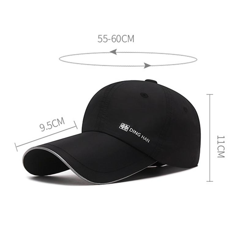 Spring Summer Men Women Long-Brimmed Baseball Cap Night Travel Reflective Sunshade Sunscreen Quick-Drying Cap